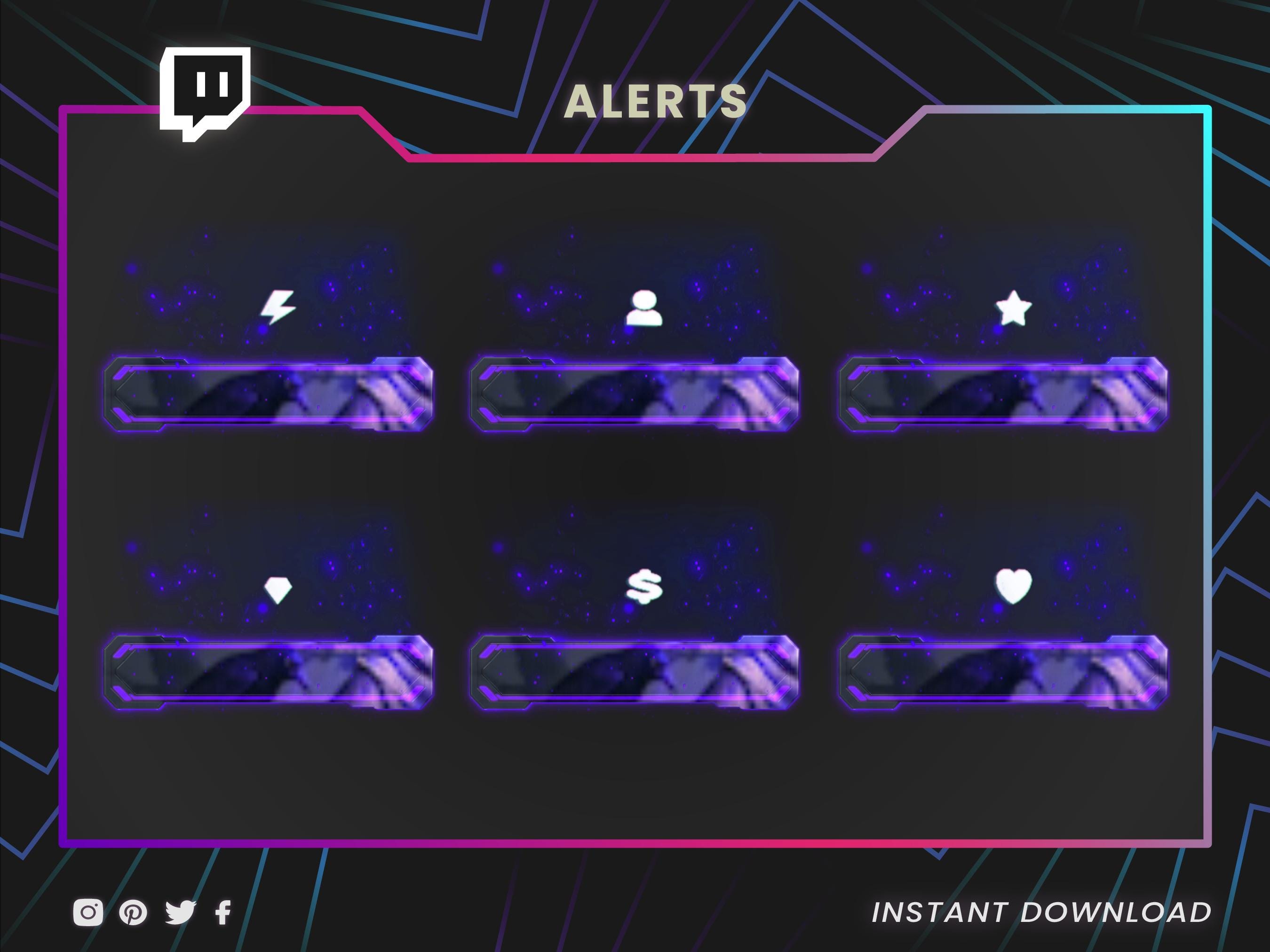 Horror Stream Layout Twitch Stream Pack, Purple Reaper Animated Overlays, Screens & Panels ...