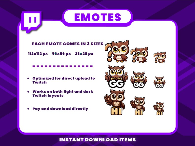 24 Cute Owl Emote Pack, High-resolution Twitch Emotes, Discord Emotes ...