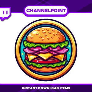 Veggie Burger Channel Point , Channel Point Icons for Twitch Rewards, Channel Point Icons, , High-Resolution Channel Point Icons