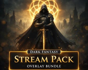 Medieval Warrior Stream Pack: Animated Overlays, Twitch Overlay, Screens, Webcam, Alerts & Emotes (Twitch Graphics Bundle, Digital Download)