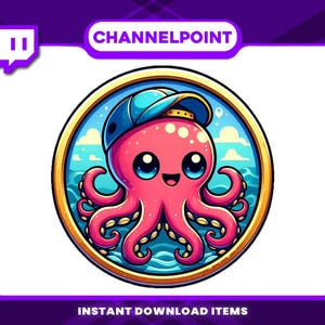 Baby Octopus Channel Point , Channel Point Icons for Twitch Rewards, Channel Point Icons, , High-Resolution Channel Point Icons