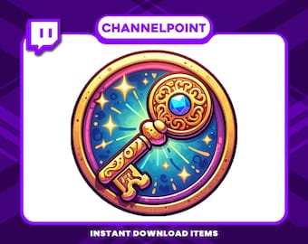 Magic Key Channel Point , Channel Point Icons for Twitch Rewards, Channel Point Icons, , High-Resolution Channel Point Icons