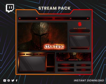 Twitch Stream Pack – Dark Soul III Animated Overlays, Screens & Panels | Dark Fantasy Stream Layout for OBS, Streamlabs