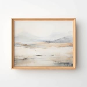 Beige and Gray Abstract Digital Print, Soft and Neutral Printable Wall Art, Downloadable Wall Decor, High-resolution PDF, Neutral Landscape