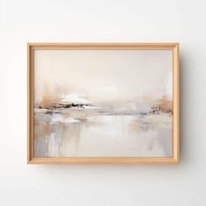 Beige and Gray Abstract Digital Print, Soft and Neutral Printable Wall Art, Downloadable Wall Decor, High-resolution PDF, Neutral Landscape