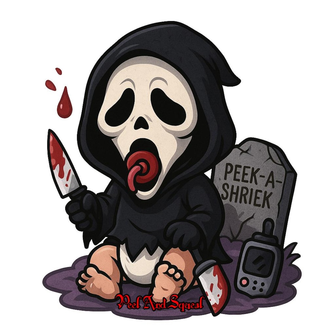 Baby Ghostface Waterproof Sticker – Creepy Slasher Holiday Sticker - Etsy