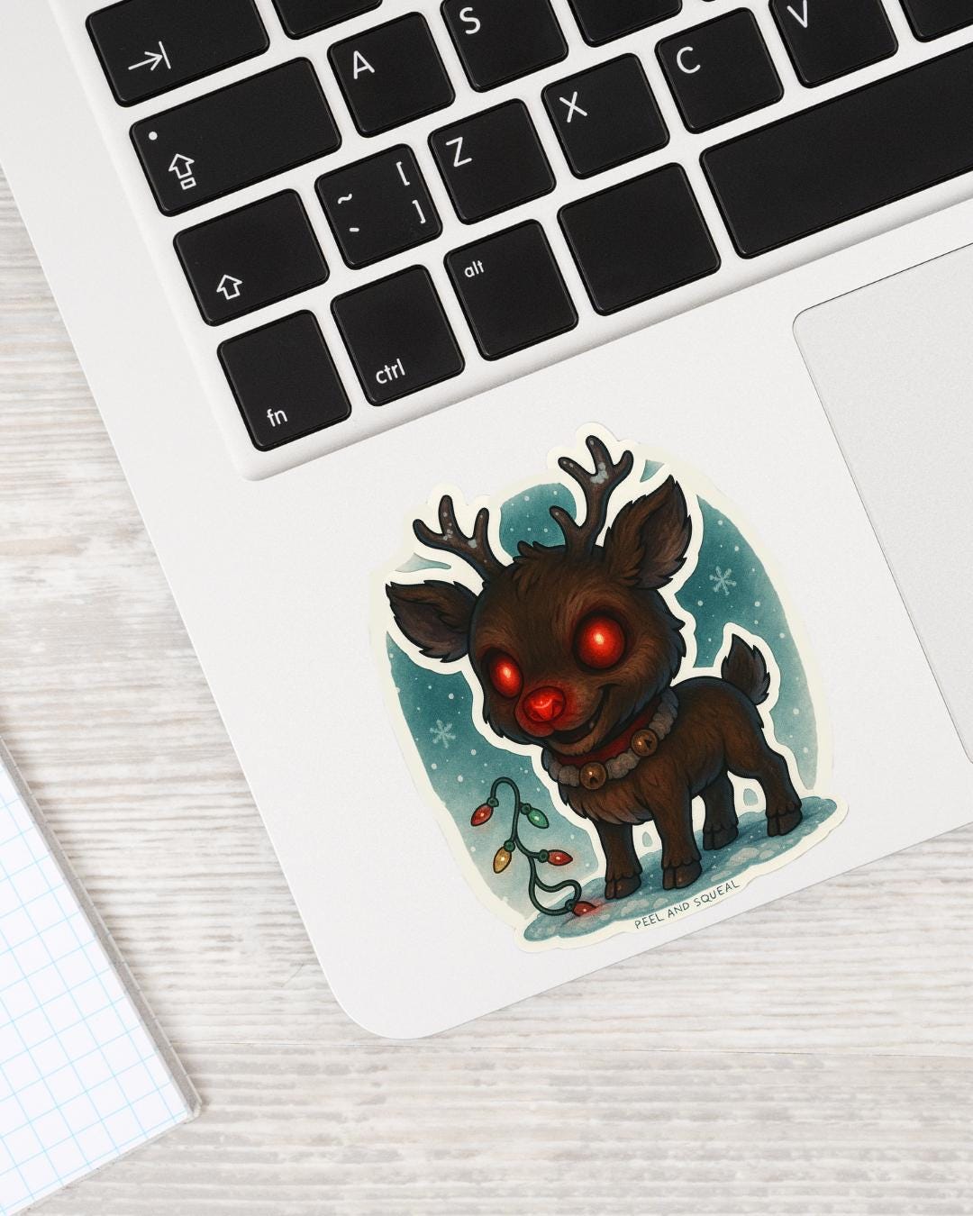 Nightmare Rudolph Sticker – Glowing Eyes Creepy Cute Reindeer ...
