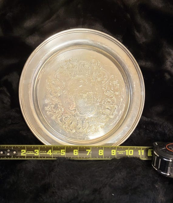 Sheridan Taunton Silversmiths Silver Platter Marked with Lion Logo