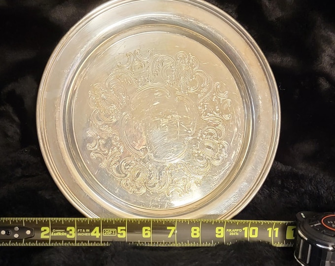 Sheridan Taunton Silversmiths Silver Platter Marked with Lion Logo