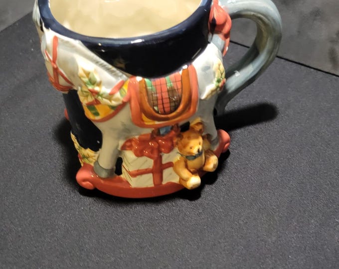 Certified International Susan Winget Rocking Horse Cottage Coffee Mug | Whimsical 3D Ceramic Collectible