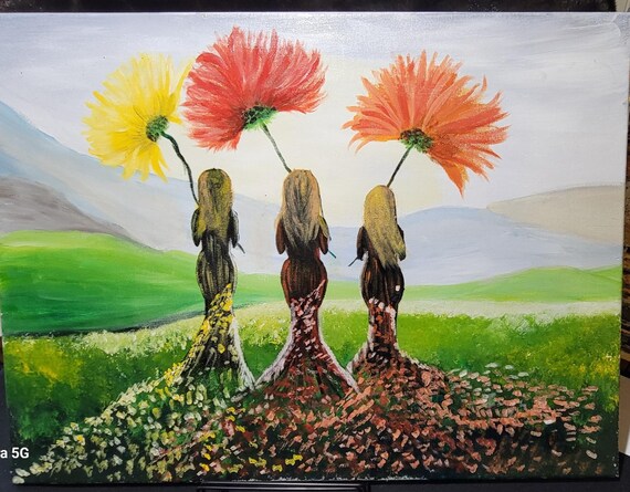 Flower Sisters 16x20 Acrylic on Canvas