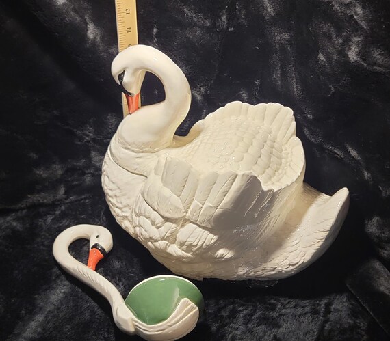 Vintage Swan Soup Tureen with Ladel