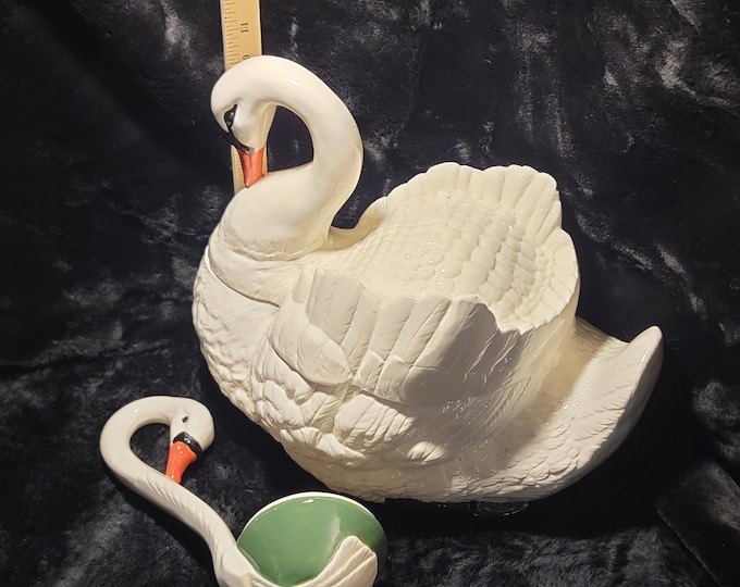 Vintage Swan Soup Tureen with Ladel