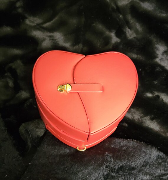 Vintage Wolf Design Leather Heart Jewelry Box- Price Reduced!