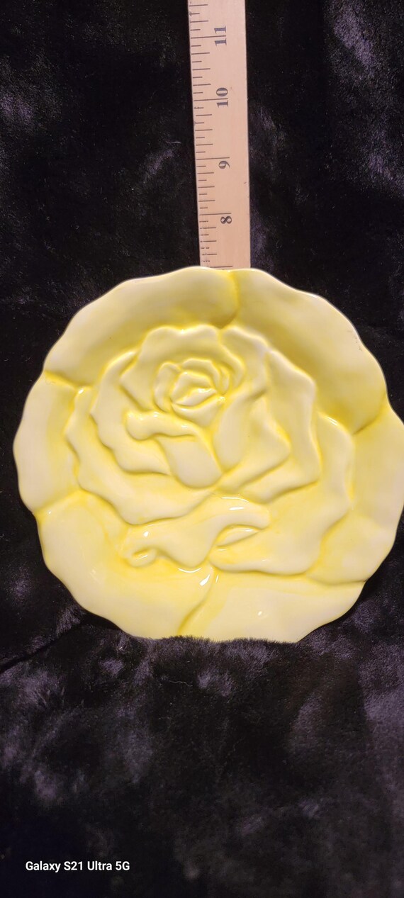 Vintage Italian Yellow Rose Bowl / Luncheon Plate