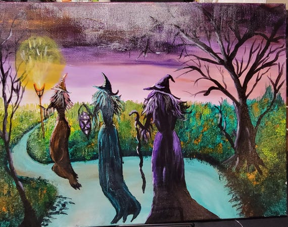 The Gathering, 16x20 Acrylic on Canvas Mystical Fantasy Art
