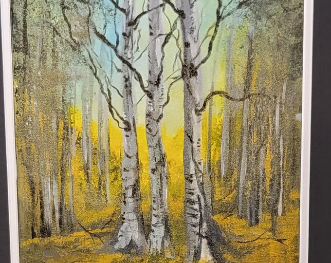 Morning Light in the Birch Forest -Acrylic Painting