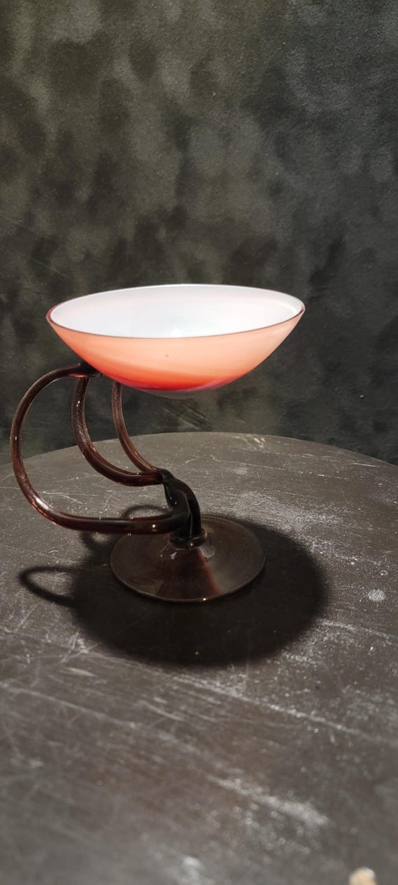 Jozefina Krosno Art Glass Jellyfish Pedestal Bowl from Poland