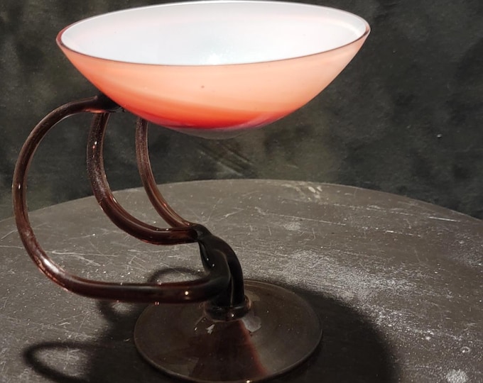 Jozefina Krosno Art Glass Jellyfish Pedestal Bowl from Poland