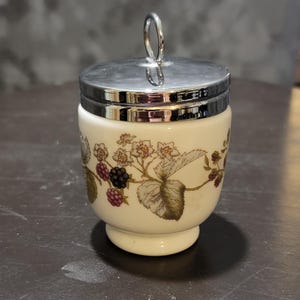 Vintage Royal Worcester Preserve Pot: Evesham Style Bone China Jam Jar
