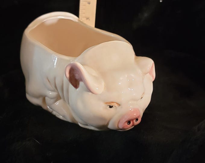 Rare Vintage Early 19th Century Collectible Pig Planter