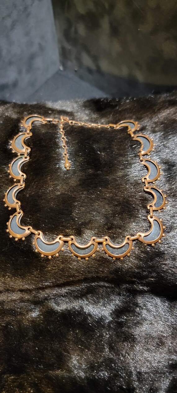 Vintage Renoir of California Copper Necklace – Mid-Century Modern Crescent Link Choker (1950s)