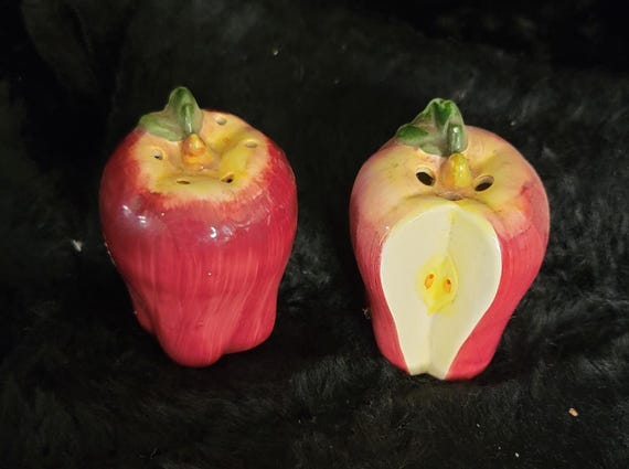 Vintage Apple Salt and Pepper Shakers