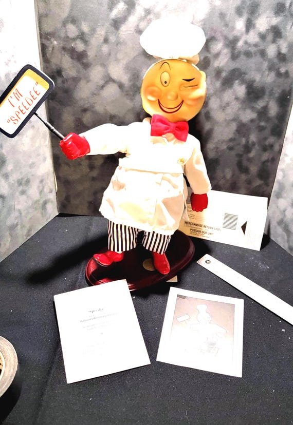 Vintage Mr. Speedee McDonald’s 40th Anniversary Doll 1995 – Original McDonalds Mascot Collectible with Tags