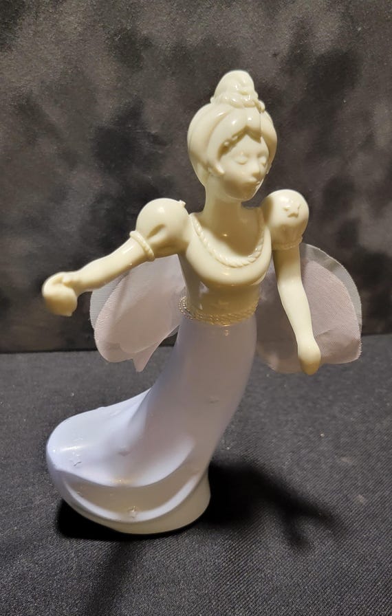 Vintage Avon Blue Fairy Figurine with Tulle Skirt – 1990s Avon Collectible – Fairy Decor – Cottagecore Nursery Decor