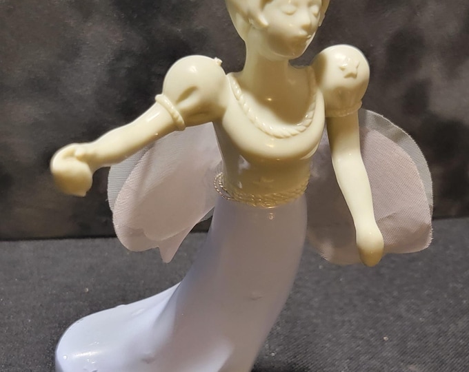 Vintage Avon Blue Fairy Figurine with Tulle Skirt – 1990s Avon Collectible – Fairy Decor – Cottagecore Nursery Decor