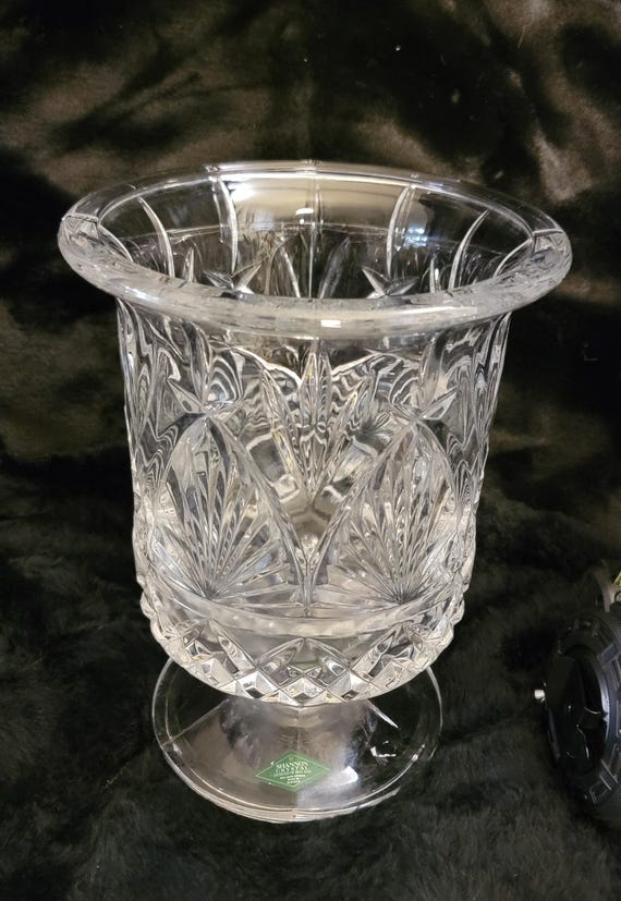 Shannon Clear Lead Crystal Hurricane Vase