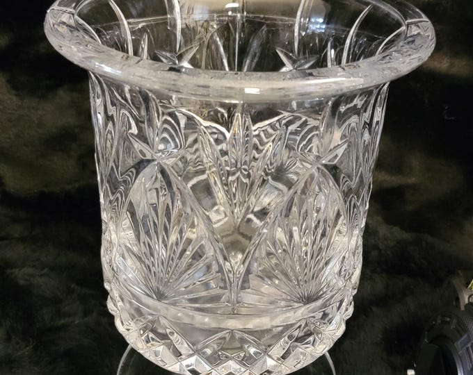Shannon Clear Lead Crystal Hurricane Vase