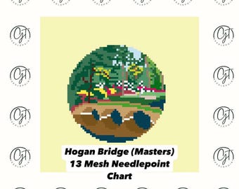 Patrón de punto de cruz redondo Masters Hogan Bridge, 13 puntos / Descarga digital instantánea