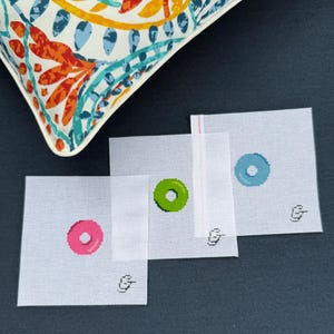 Pool Float Bundle (3 Canvases) Mini Hand Painted Needlepoint Canvas 13 Mesh | Kitting Options Available