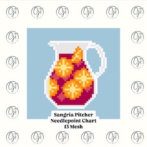 Sangria-Krug Nadelspitze 13 Maschen | Sofortiger digitaler Download