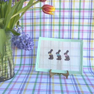 Mini Chocolate Bunny Trio Handpainted Needlepoint Canvas 13 Mesh | Kitting Options Available