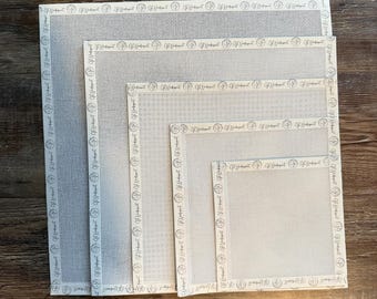 Vorgeschnittene, unbedruckte Stickleinwand, 13 & 18 Maschen, Einzelfäden