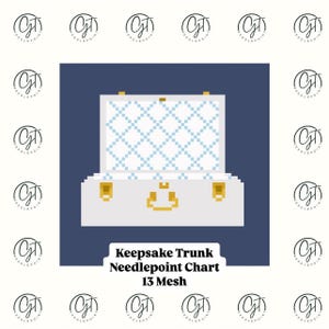 Keepsake Chest  Needlepoint Chart 13 Mesh | Instant Digital Download