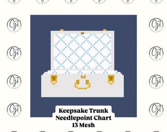 Keepsake Chest  Needlepoint Chart 13 Mesh | Instant Digital Download