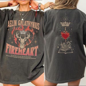 Fireheart Comfort Colors® Shirt, Vintage Aelin Galathynius Shirt, Geburtstags-Shirt, Thron des Glases Merch, Bücherwurm-Shirt, Bücherwurm-Geschenk