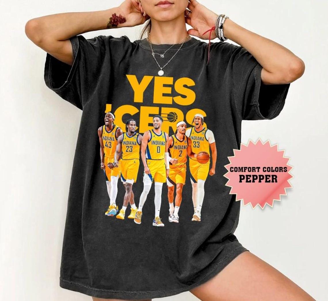 Indiana Basketball Champs 2025 Unisex Comfort Colors Shirt, Indiana Basketball Yes Cer Shirt, Game Day Shirt, Tyrese Haliburton Shirt