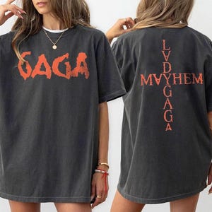 Comfort Colors® Mayhem Tour Tshirt, 2 sided Design Tee, Lady gaga Shirt, Pop Music Lover Shirt, Gift for Little Monster, Mayhem Shirt