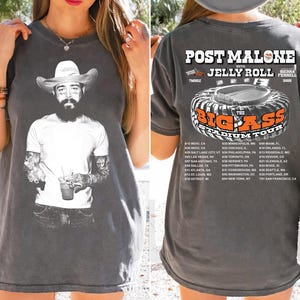 Shirt Post Malone Tour, T-shirt Big Ass Stadium Tour, Posty 2025 Tour, shirt Jelly Roll, shirt Posty Tour Merch, retro western countrymuziek-T-shirt