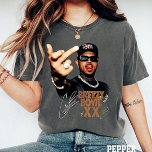Chris Brown Tour Breezy Bowl XX V2 Vintage Comfort Farben Hemd, Konzert Retro 2025 Hemd, Chris Brown Grafik-T-Shirt, Musiktour Y2k T-Shirt
