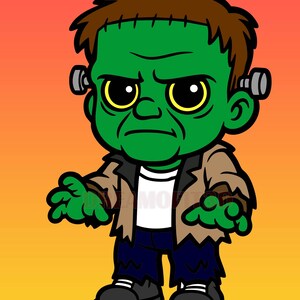 Horror Sticker | Frankenstein&#39;s Monster | Halloween sticker | Digital Download | SVG& PNG