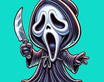 Horror Sticker | Ghost Face | Slasher Film | Cute iconic film sticker | SVG & PNG Format