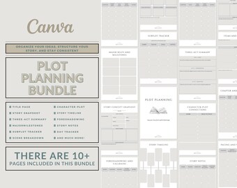 Plot Planning Template Bundle | 10+ Page Printable Story Outline & Chapter Tracker for Authors