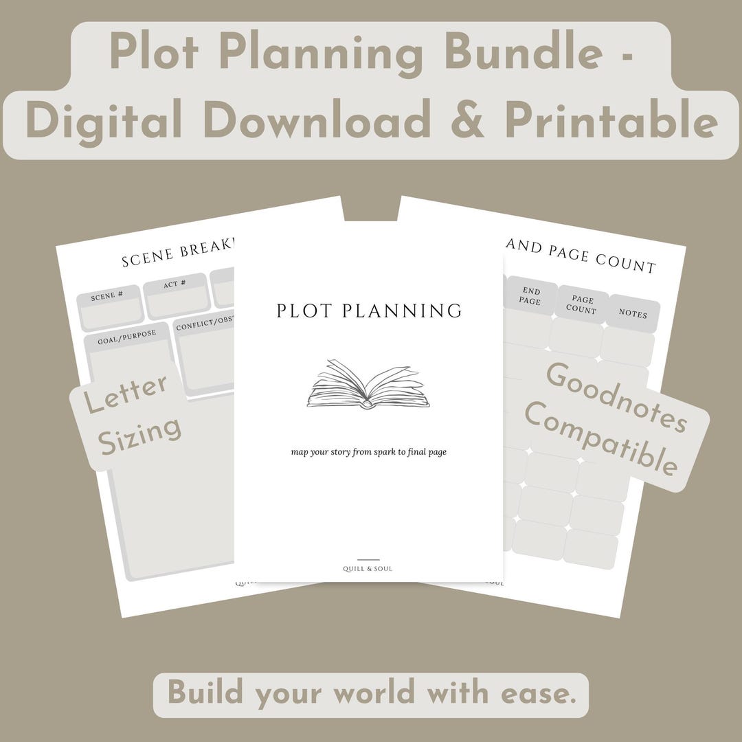 Plot Planning Template Bundle | 10+ Page Printable Story Outline ...