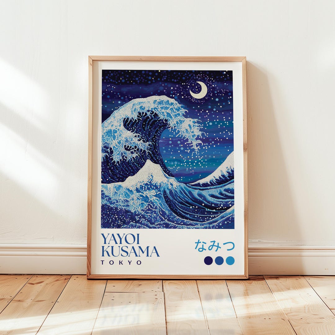 Yayoi Kusama Great Wave Art Print – Japanese Night Sky Poster - Etsy