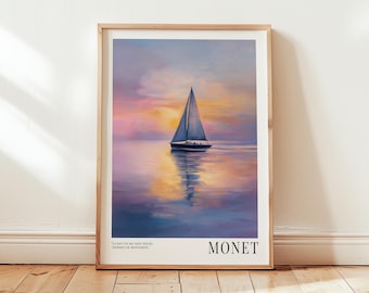 Claude Monet Sailing Boat Print: Impressionist Ocean Art Poster